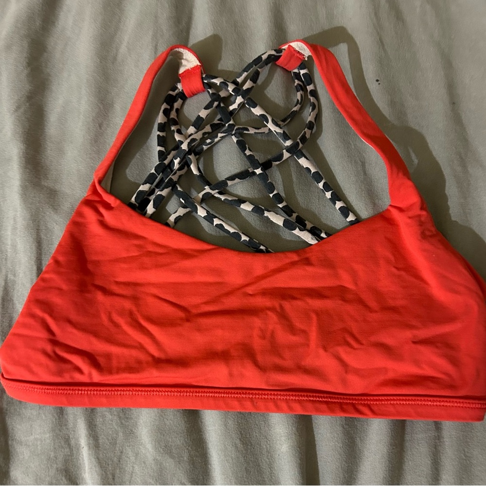 Lululemon Women's Red Strappy Sports Bra